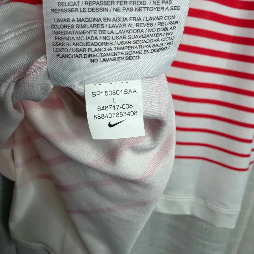 Nike Tiger‎ Woods Collection Golf Polo Striped Short Sleeve Men's Size Large